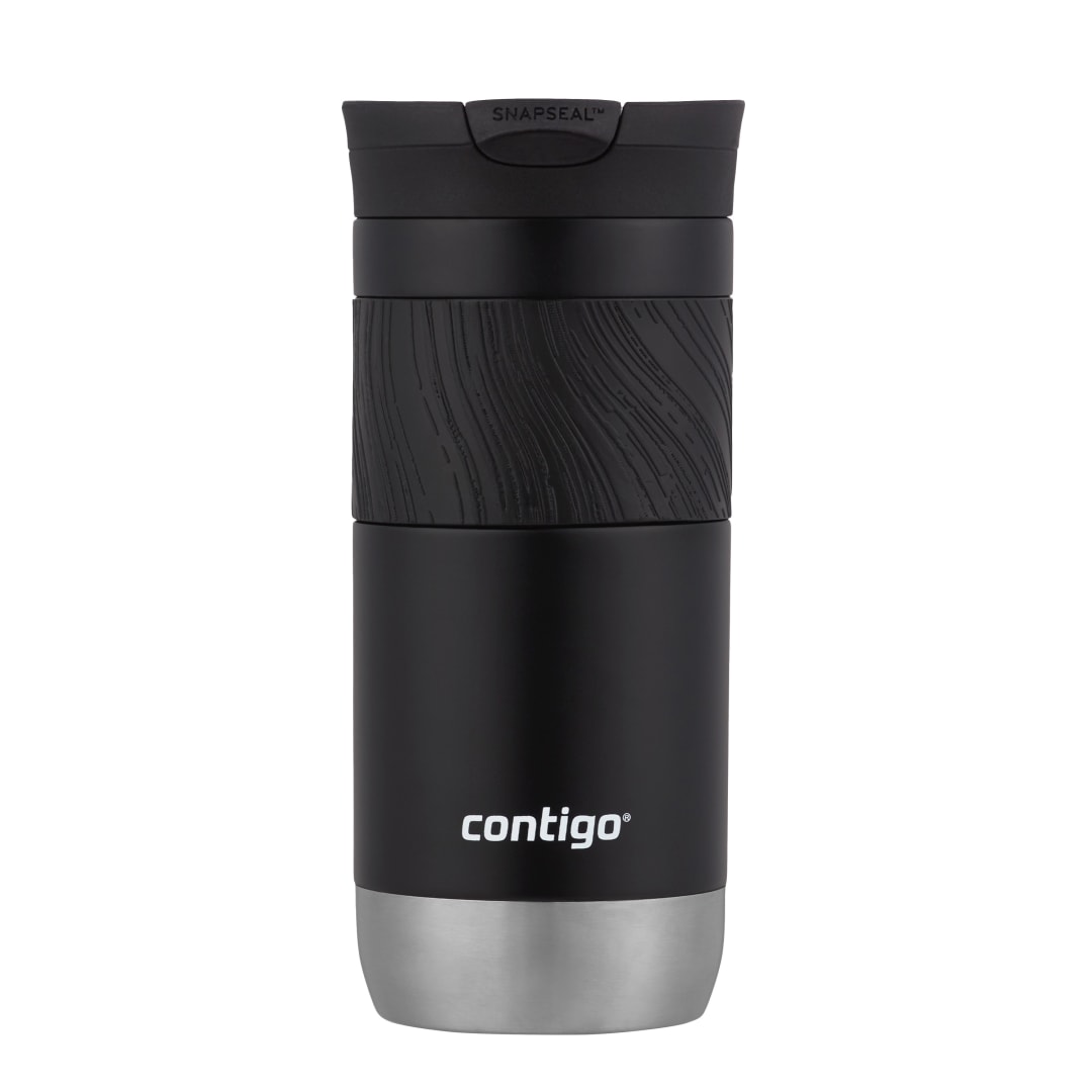 Contigo® Vaso Térmico Byron 2.0, de Acero Inoxidable, con Tapa SNAPSEAL™, y Agarre Texturizado, 473 ml, Negro Intenso