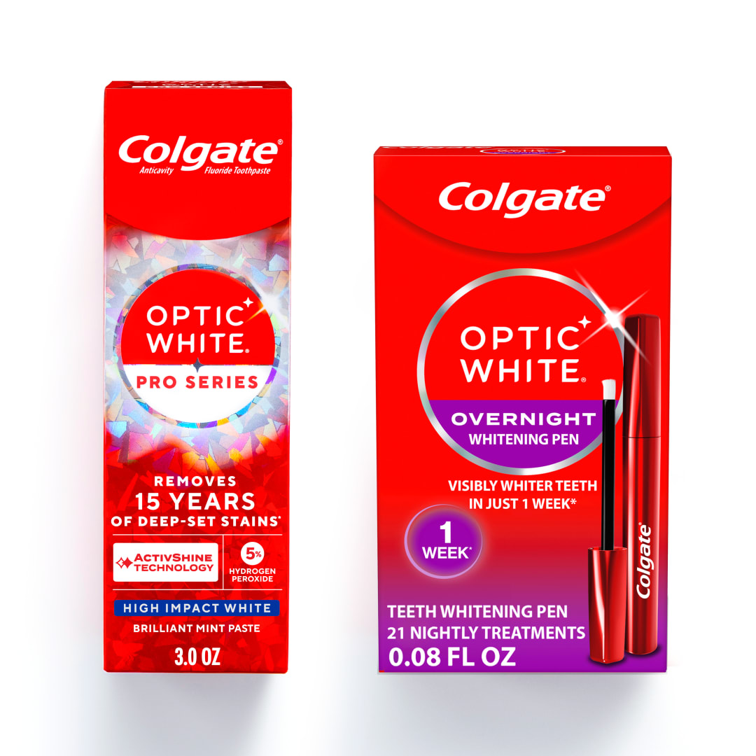 Colgate Optic White Overnight Whitening Kit with Colgate Teeth Whitening Pen (21 Nightly Treatments) and Pro Series High Impact White Toothpaste, Designed for No Tooth Sensitivity