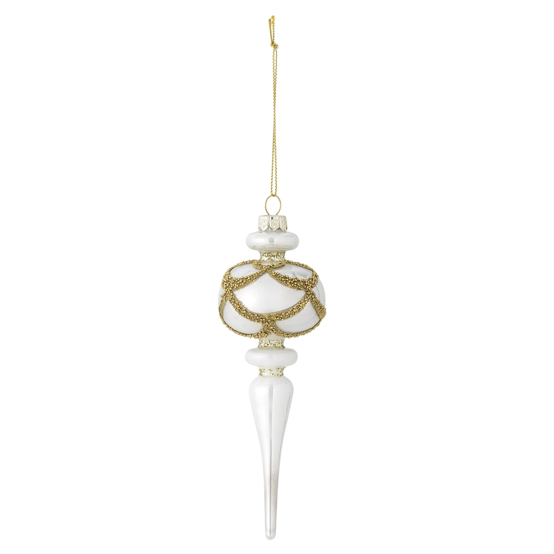 82072342 - Hisar Ornament, White, Glass STOCK: 271