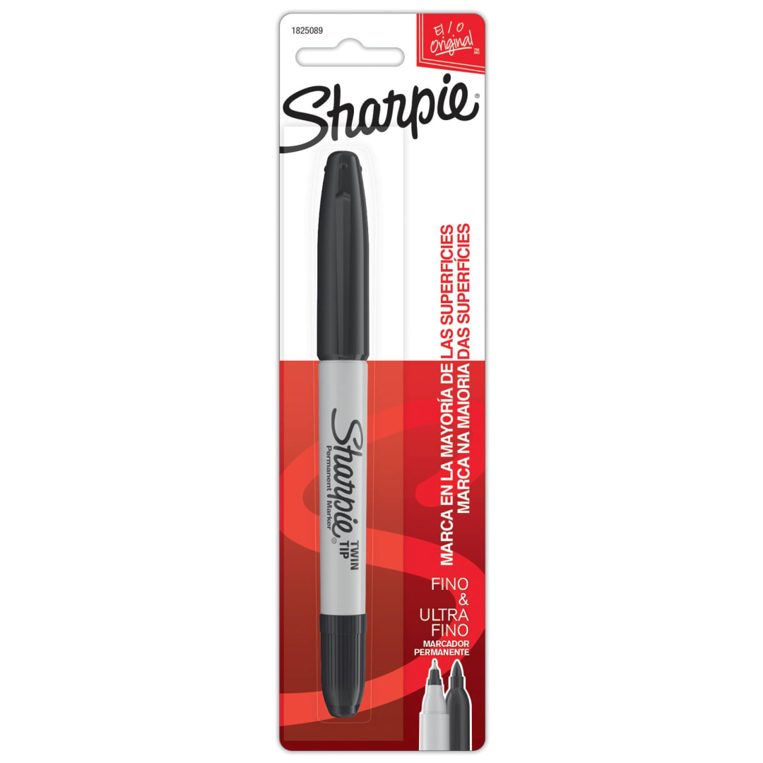 LA PM SHARPIE TWIN TIP BLACK 1CD
