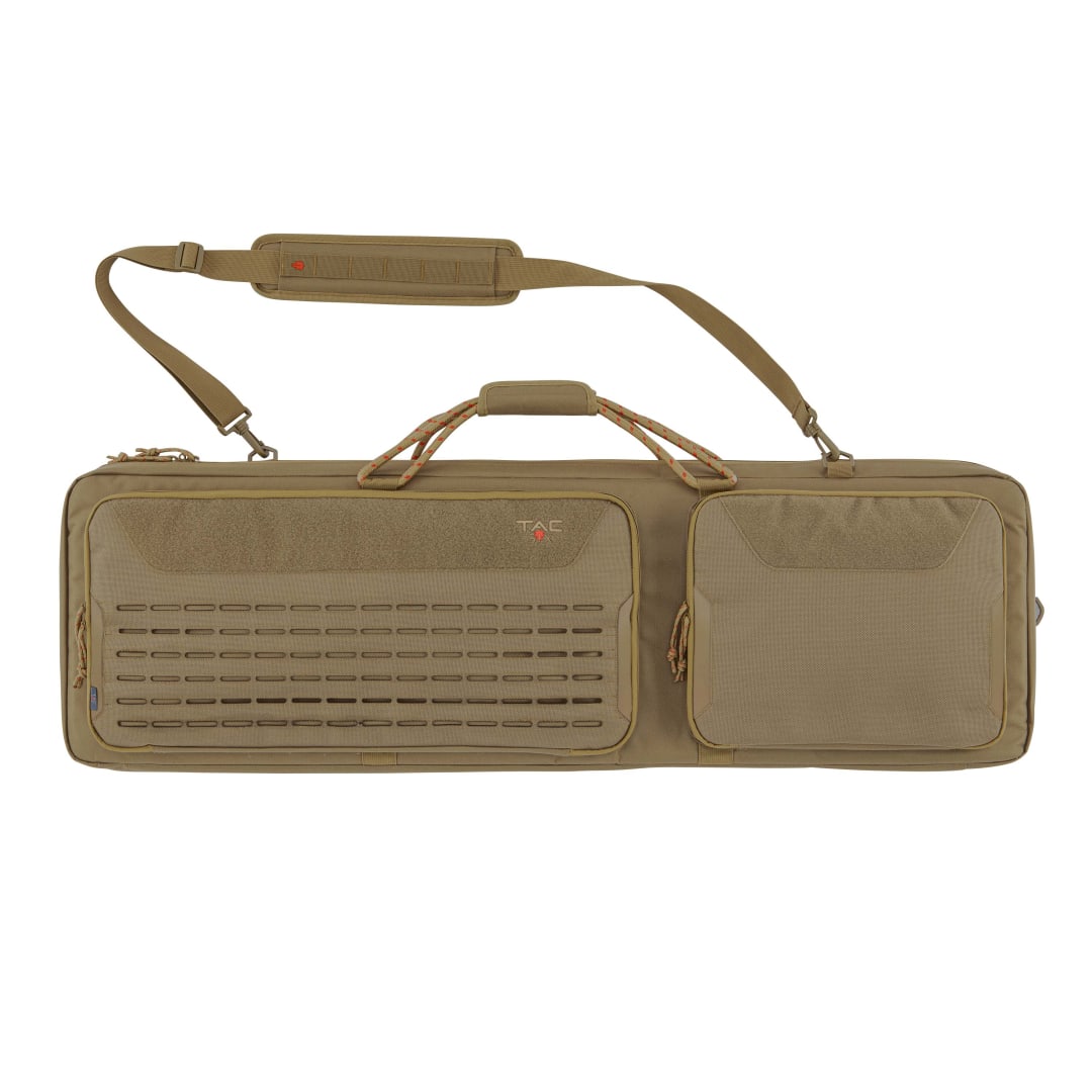 Tac-Six™ Lockable Squad 42" Tactical Gun Case, Laser Cut Molle Front, Coyote