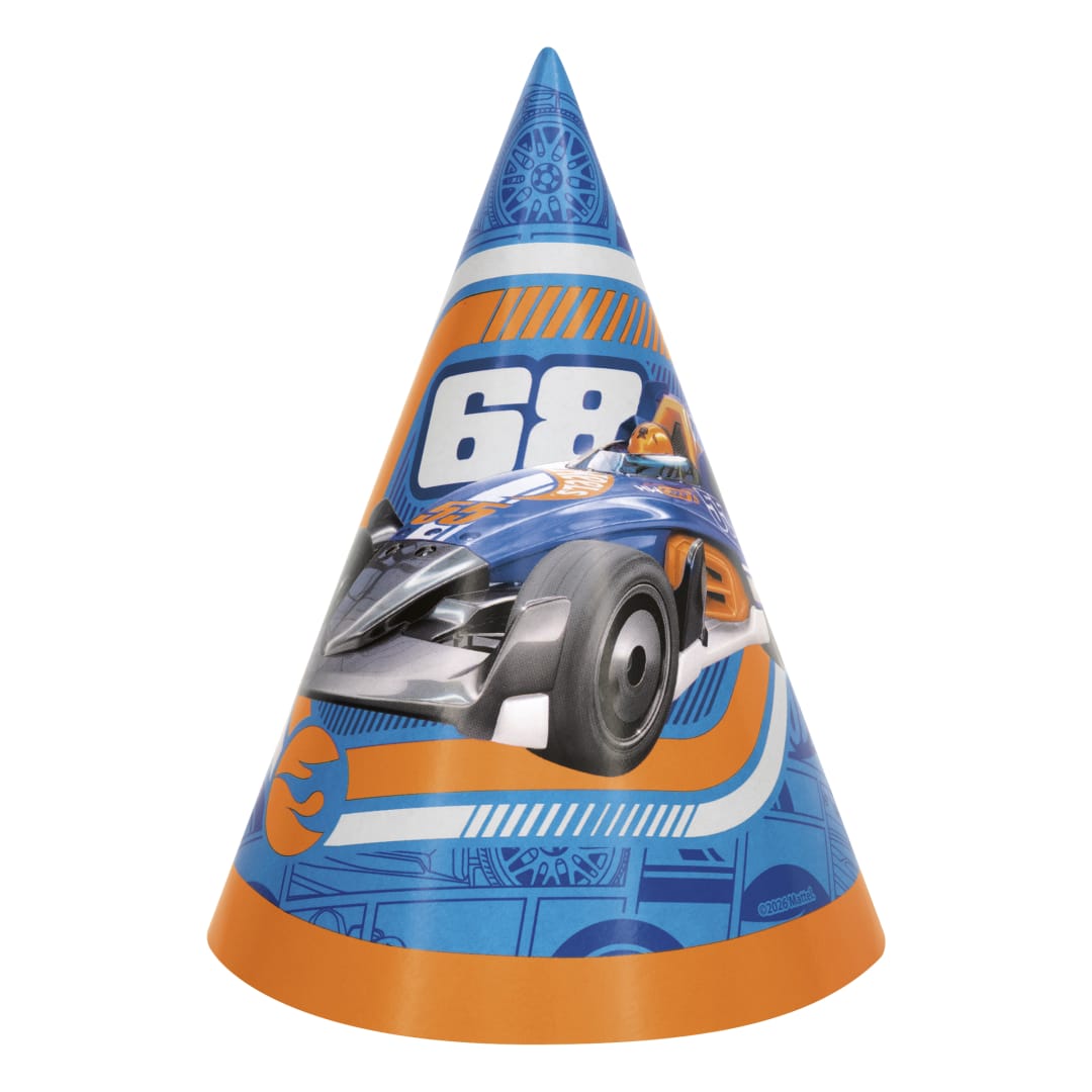 Hot Wheels Paper Party Hats, 8ct