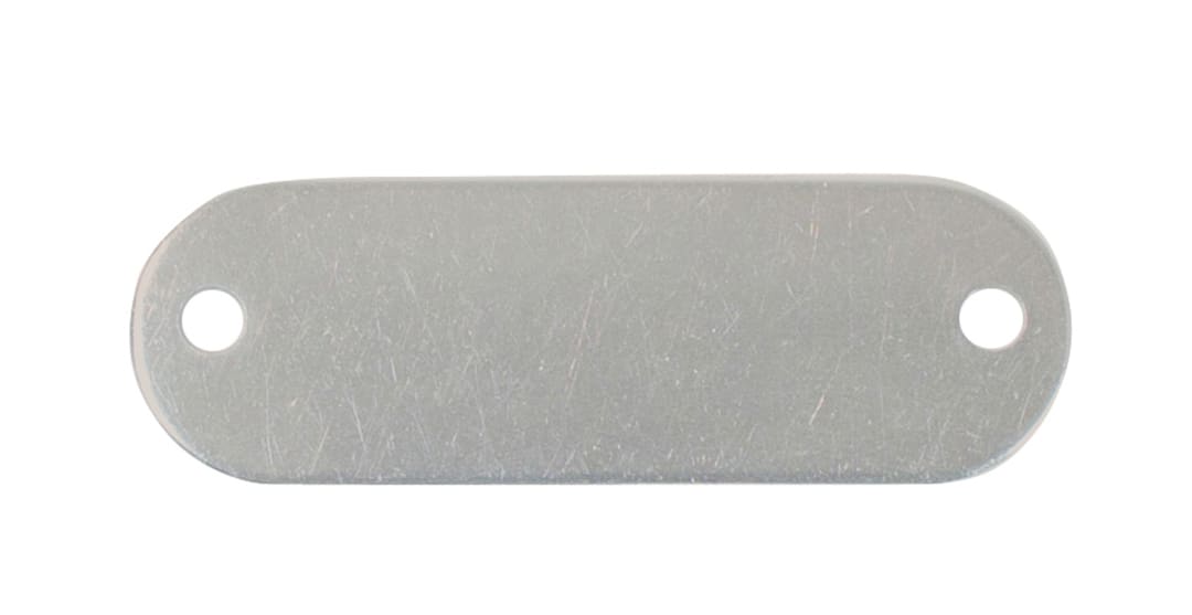Tag-Rectangle with Rounded Ends 3/4"x 3-1/8"  Aluminum 100 Pack