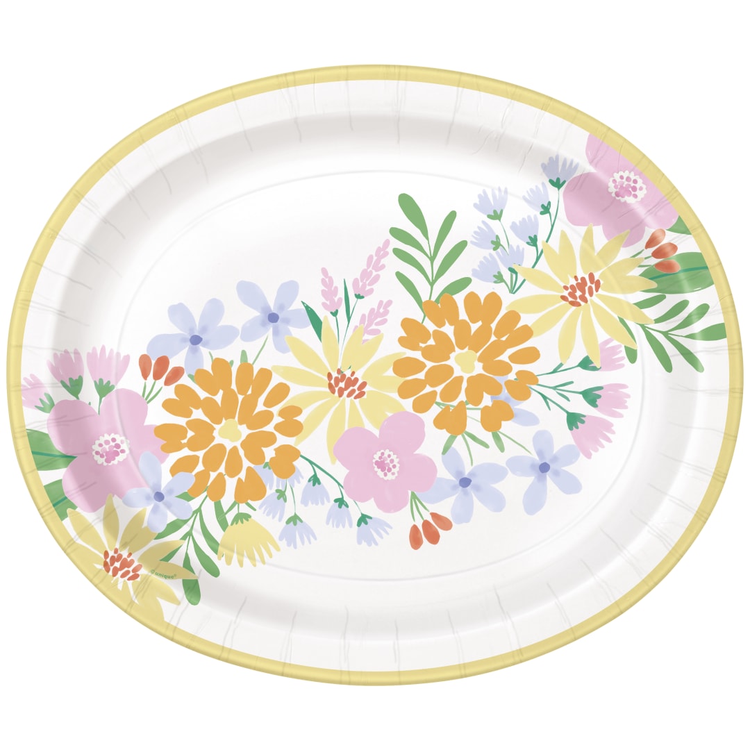 Spring Picnic Oval 12" Plates, 8ct