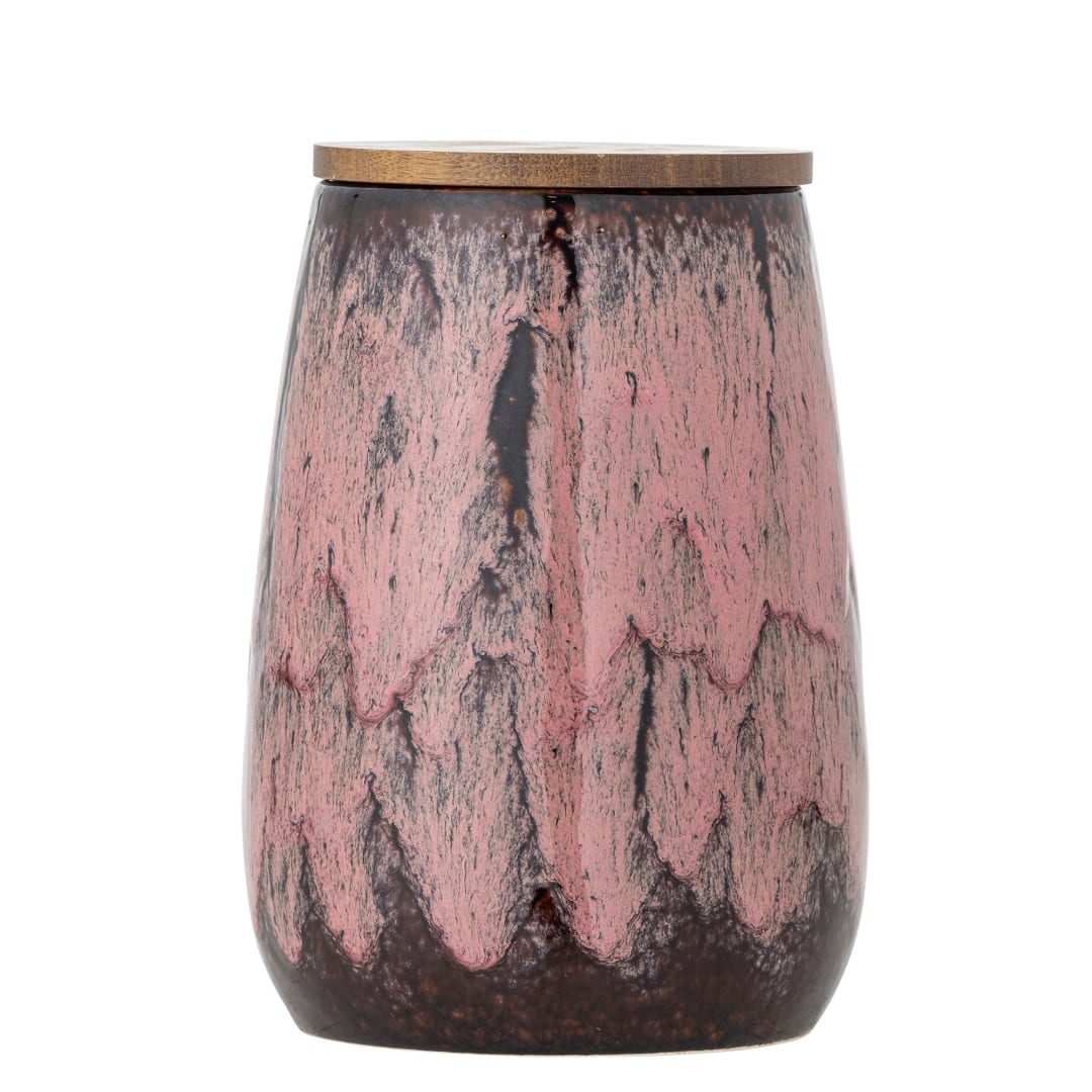 82072386 - Rayen Jar w/Lid, Rose, Stoneware STOCK: 300