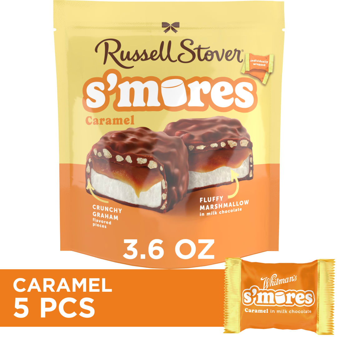 RUSSELL STOVER S'Mores Caramel Milk Chocolate Candy, Bag 3.6. oz