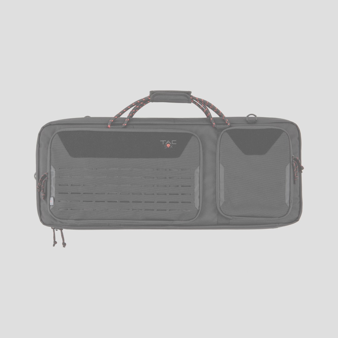 Tac-Six™ Lockable Squad 32" Tactical Gun Case, Laser Cut Molle Front, Black