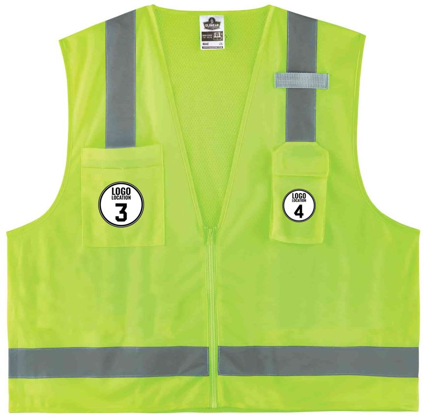 GloWear 8249Z Hi-Vis Surveyors Vest - Type R, Class 2, Zipper, Economy