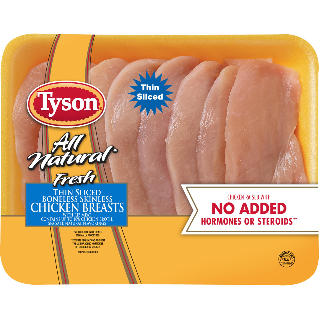 Tyson® All Natural Fresh Boneless Skinless Chicken Breasts with Rib Meat, 3 lb.