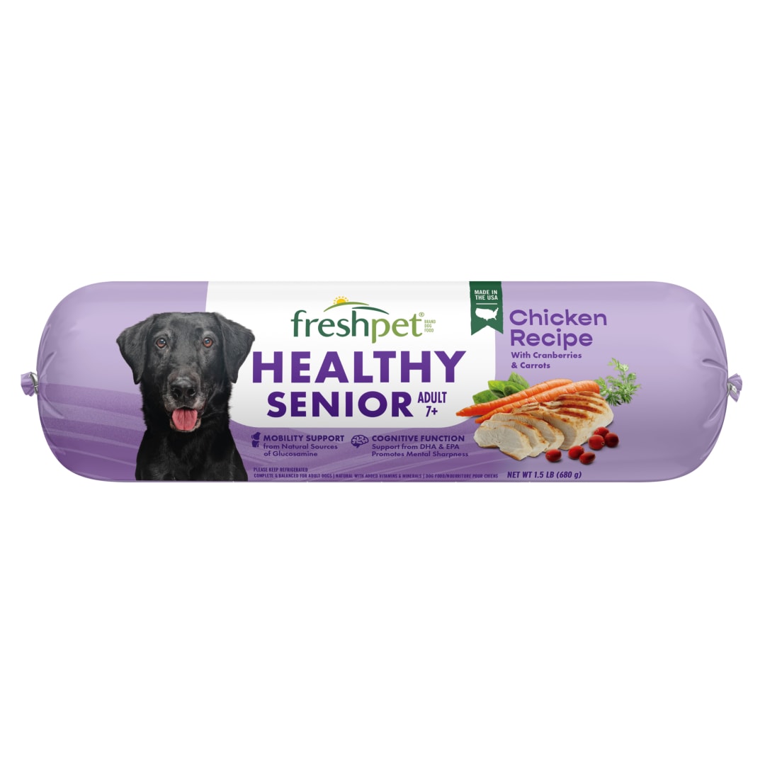 Freshpet Healthy & Natural Dog Food for Senior Dogs, Fresh Chicken Roll, 1.5lb