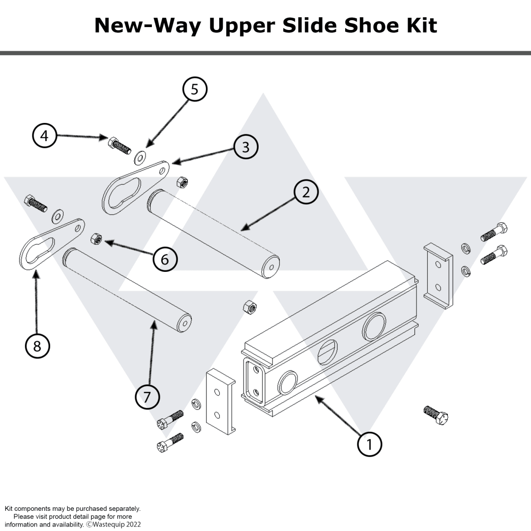Wastebuilt® Replacement for New Way Kit, Upper Slide Shoe, Right Hand King Cobra/Magnum