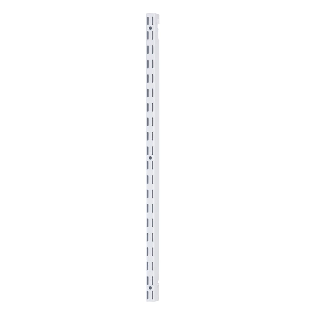 Rubbermaid Fast Track Adjustable Closet System Hardware 25-Inch Upright White Pantry Storage/Organization for Clothes/Shoes/Food/Cleaning Supplies