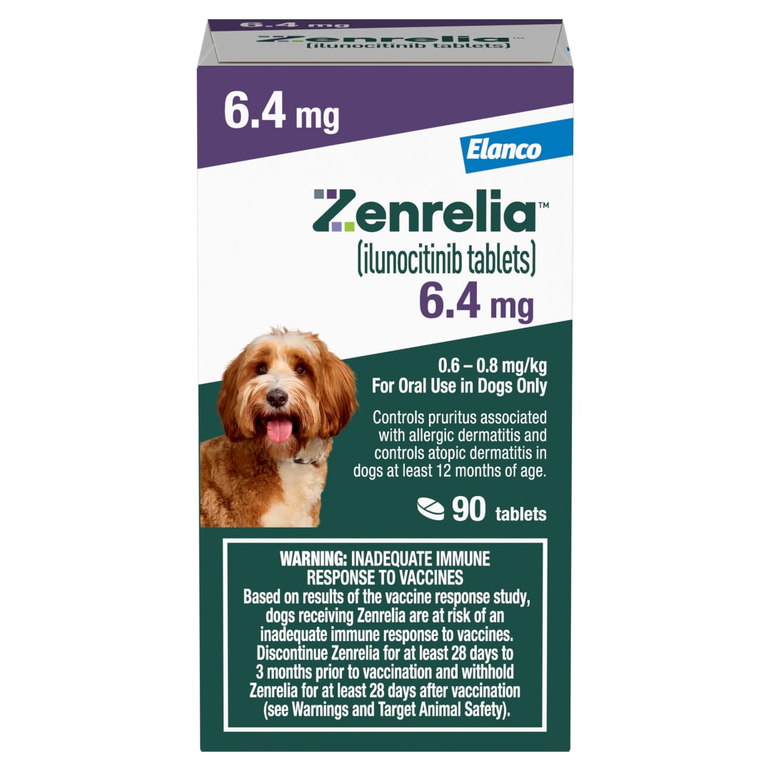 Zenrelia (Ilunocitinib Tablet) | Once Daily Prescription Itch Relief for Dogs | 6.4 mg (90 Count)