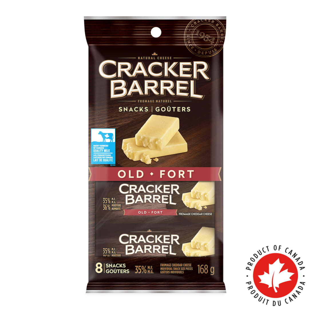 Cracker Barrel White Old Cheddar Cheese Snacks, 8 Pack, 168g