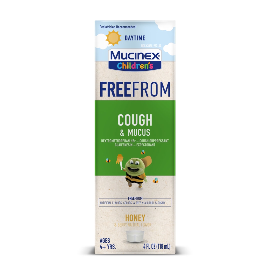 MUCINEX® Children`s Liquid - Free From Cough and Mucus 6/4 oz.
