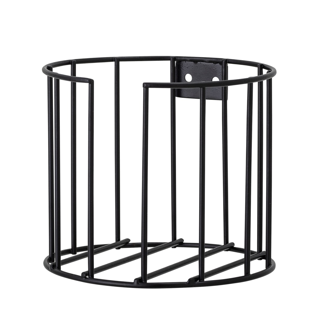 82051052 - Klemens Toilet Roll Holder, Black, Iron STOCK: 9