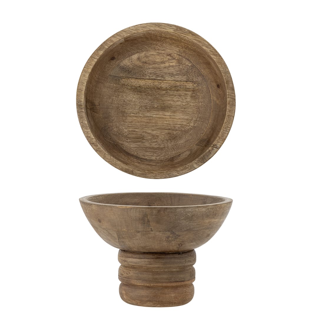 82068482 - Nanuka Pedestal Bowl, Nature, FSC®100%, Mango STOCK: 62