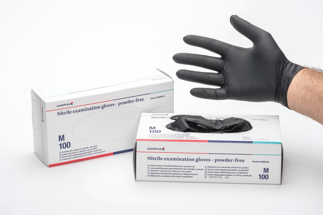 Covetrus Nitrile Exam Gloves (Powder-Free), Large, Black, 100/pk