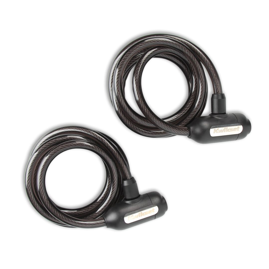 Kwikset 5 ft Keyed Bicycle Cable Lock, 5/16 in Diameter, 2 Pack