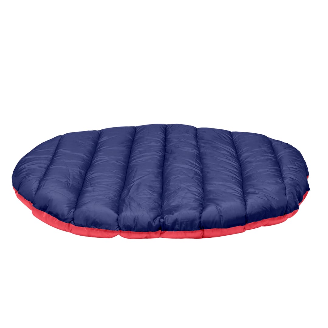 FurHaven Trail Pup Packable Travel Pet Pillow with Stuff Sack, Red/Blue, Large