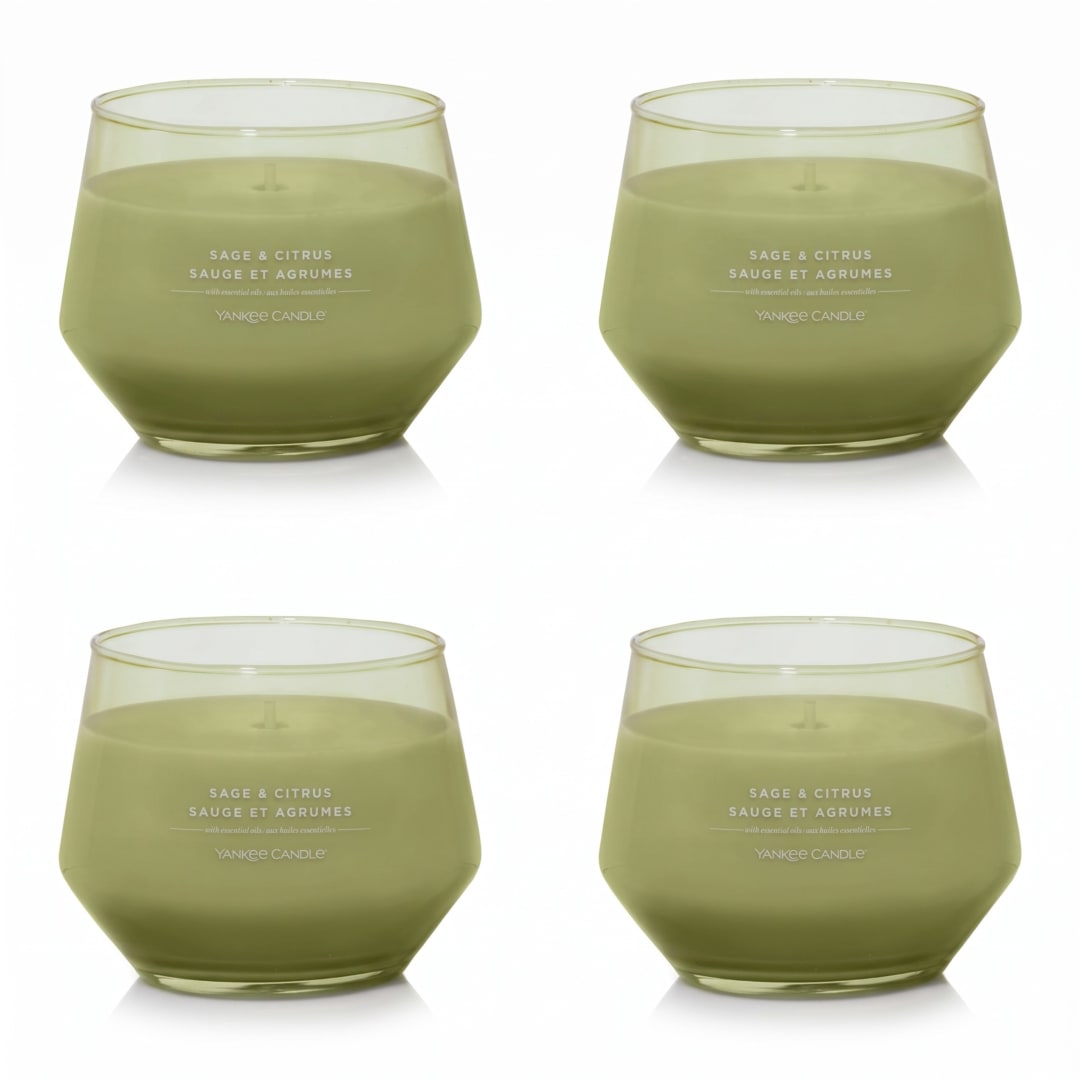 Bougie en pot parfume Yankee Candle, Sauge et agrumes, collection Studio, 4 units