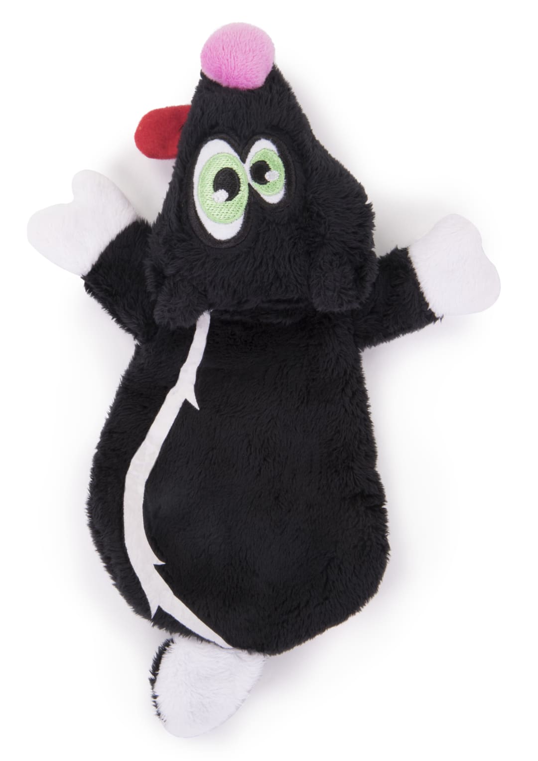 HEAR DOGGY! Flattie Skunk Silent Squeak Plush Dog Toy