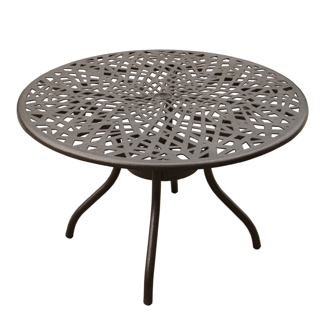 Modern Outdoor Mesh 48-in Aluminum Brown Round Patio Dining Table