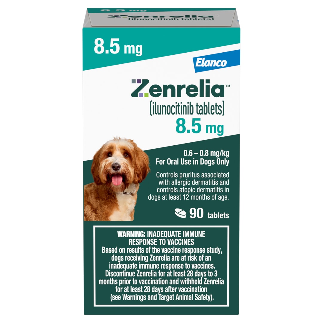Zenrelia (Ilunocitinib Tablet) | Once Daily Prescription Itch Relief for Dogs | 8.5 mg (90 Count)