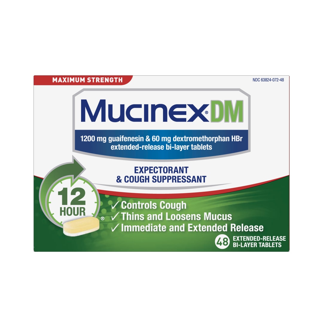MUCINEX® DM - Extended Release Tablets (1200 mg Guaifenesin) 12/48 ct.