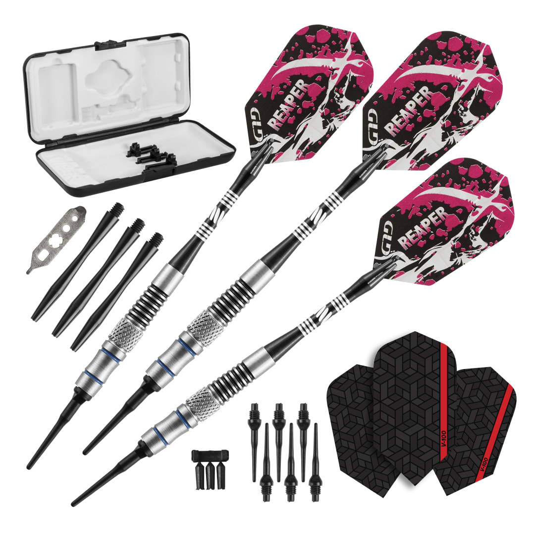 Viper Grim Reaper 80% Tungsten Soft Tip Darts Blue Rings 16 Grams