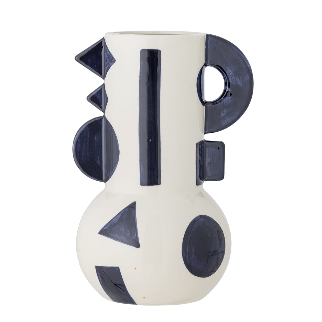 82062635 - Graphica Vase, Blue, Stoneware STOCK: 300