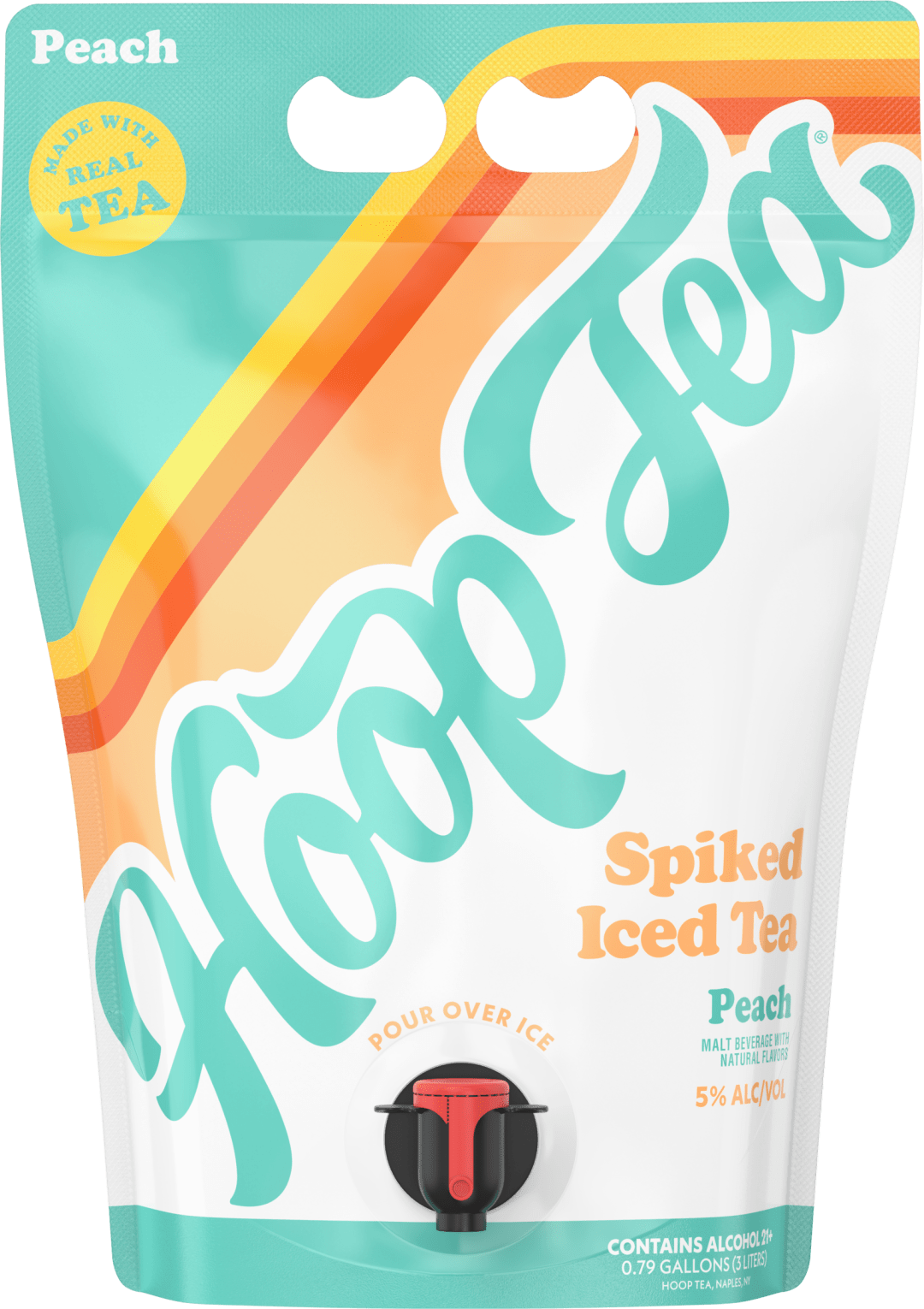 Hoop Tea Peach Spiked Iced Tea 3L Pouch