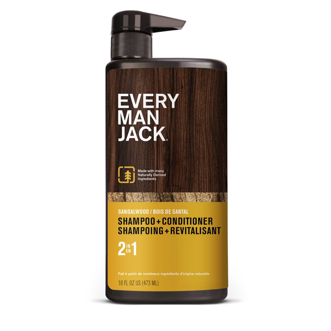 Every Man Jack Sandalwood Daily 2-in-1 Shampoo and Conditioner for Men, Naturally Derived, 473ml