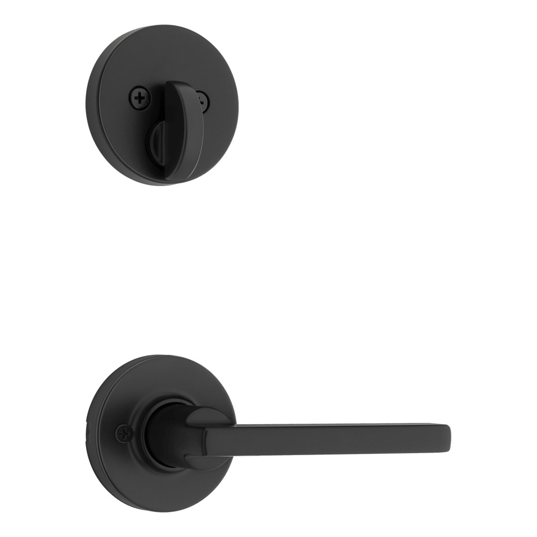 Hildon Round Door Lever Interior Pack in Matte Black