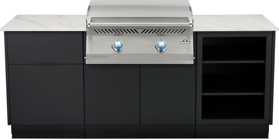 Altura™ Luxury Outdoor Kitchen Kit, Matte Black, Natural Gas, Series 32FT