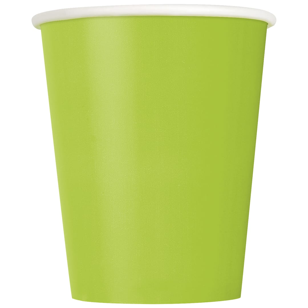 Neon Green Solid 9oz Paper Cups, 20ct