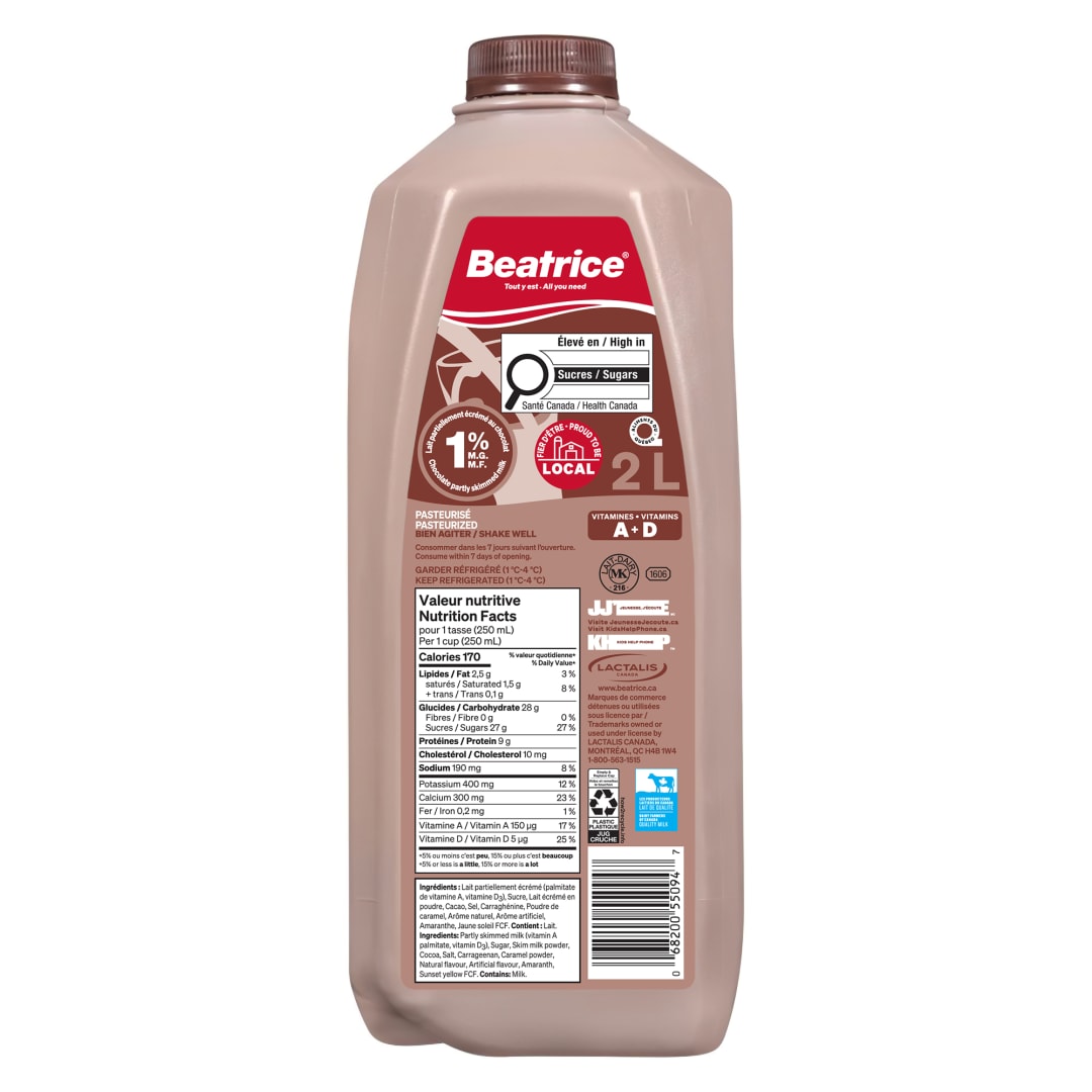 Beatrice Partly Skimmed Chocolate Milk 1%, 2L