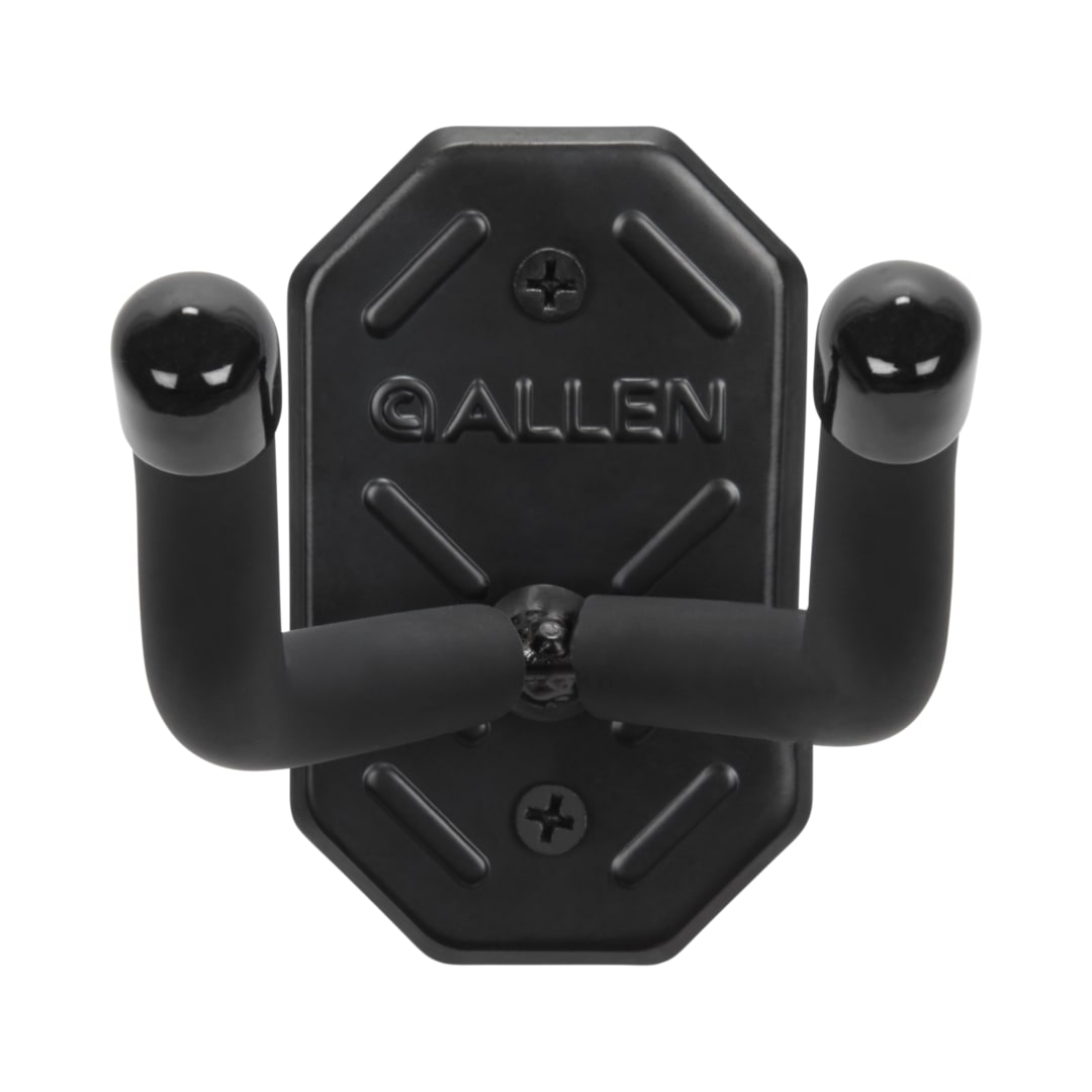 Allen Company Defender Double Hooks with Metal Mounting Plate, Black