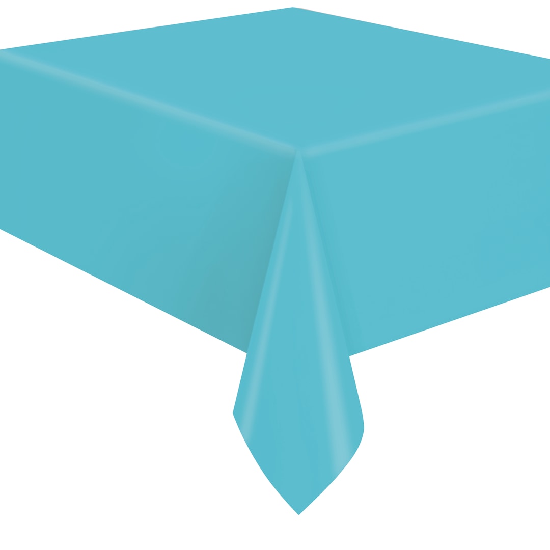 Terrific Teal Solid Flannel-Backed Vinyl Table Cover, 54" x 108"