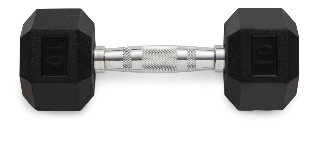 Rubber Hex Dumbbell, 10 Lbs.