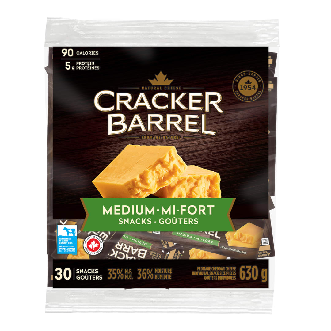 Cracker Barrel Medium Cheddar Cheese Snacks, 30 Pack, 650g