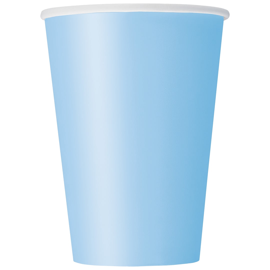Powder Blue Solid 12oz Paper Cups, 10ct