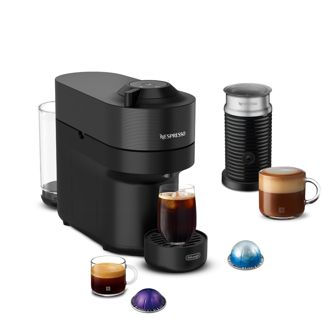 Nespresso Vertuo Pop Coffee and Espresso Maker with Milk Frother by De'Longhi, Black