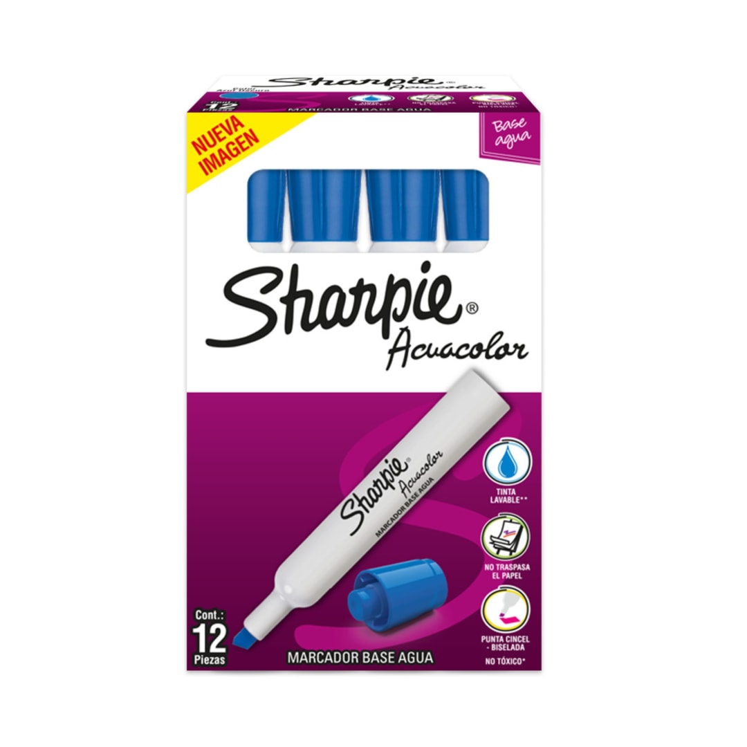 SHARPIE ACUACOLOR OS 12CT DARK BLUE