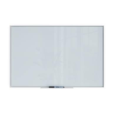 Aluminum Frame Magnetic Glass Dry Erase Board, White, White, 23" x 35", 3 x 2