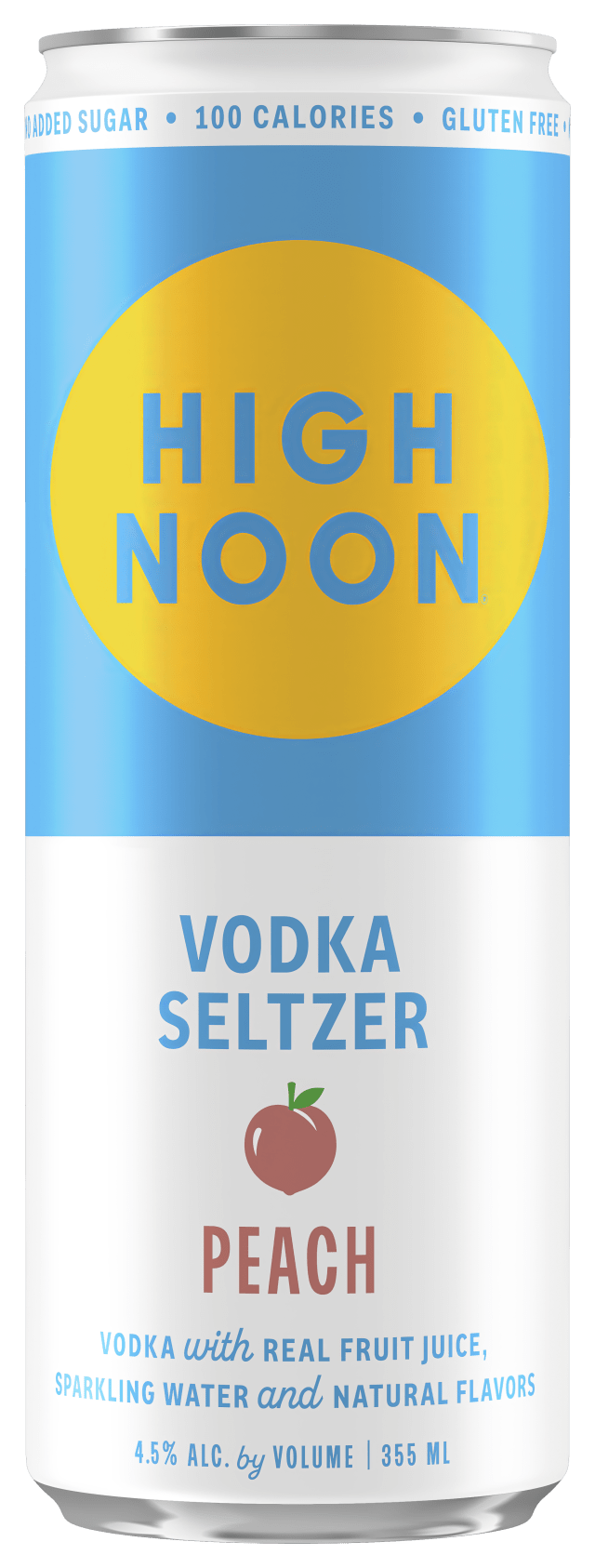 High Noon Peach Vodka Hard Seltzer Single Serve 355ml Can