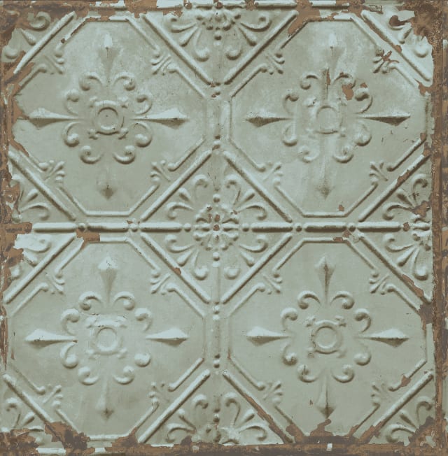 Teal Tin Ceiling Wallpaper