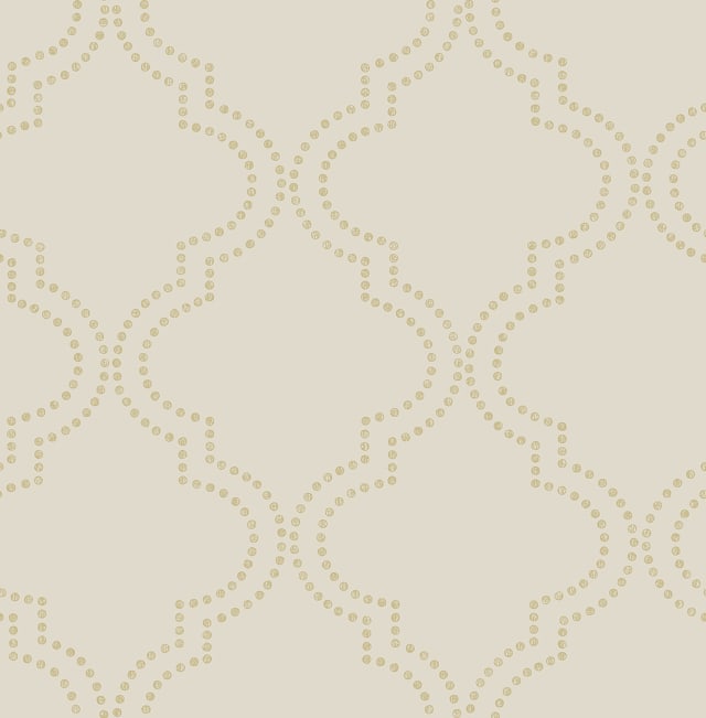 Tetra Beige Quatrefoil Wallpaper