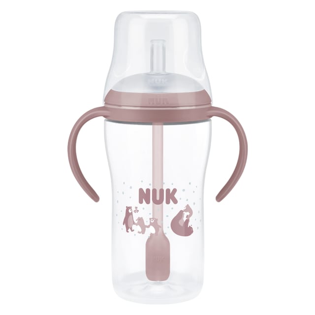 NUK PM 260ML PP LBTL STRAW CL2 BEAR 1/B