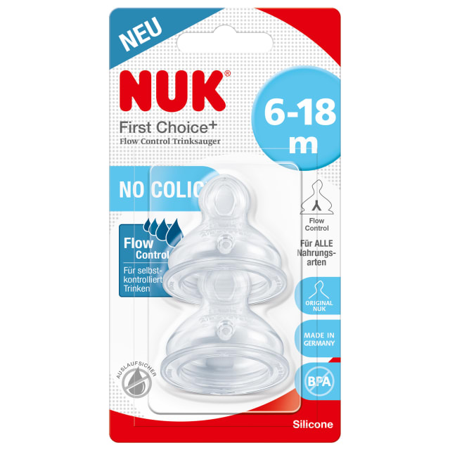 NUK FC+ TEAT SI S2 FLOW CONTROL 2/BLC